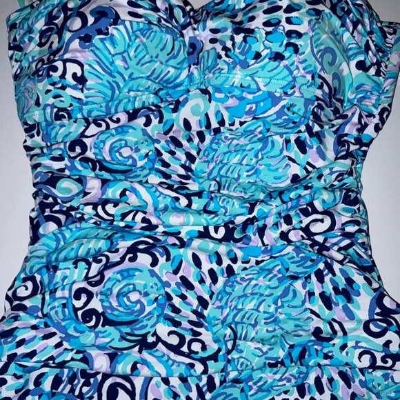 Lilly Pulitzer NWT Flamenco One Piece Swimsuit Light Aqua Spritz Size 0 - Picture 6 of 16